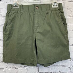 NWOT L.L. Bean Stretch Tencel Elastic Waist Chino Shorts Army Green Sz 6